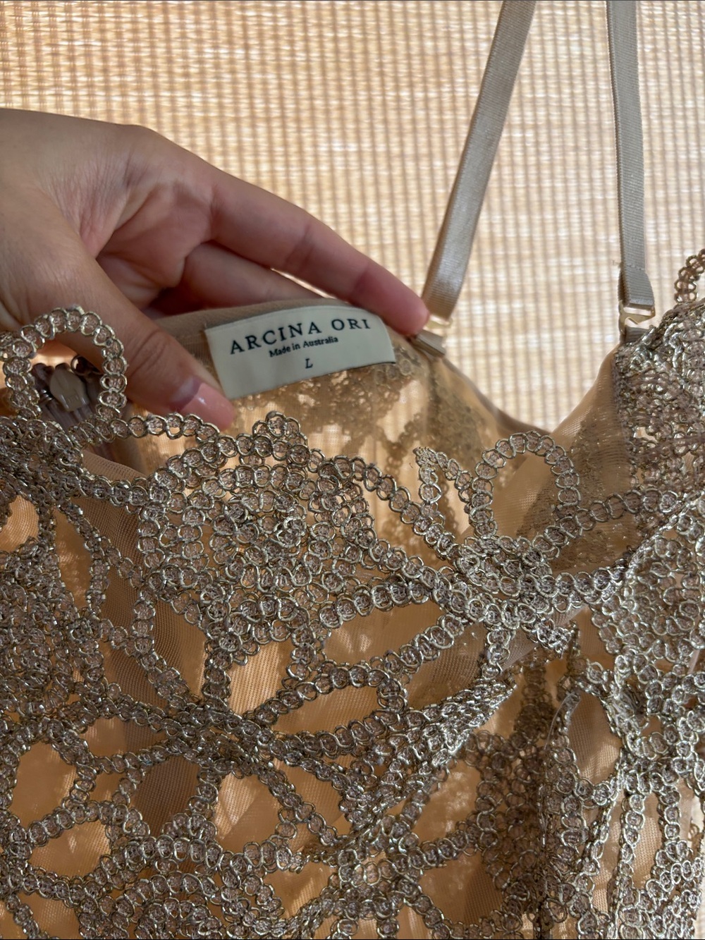Arcina Ori Gold Maxi Slip with Spaghetti Straps - Picture 8 of 8